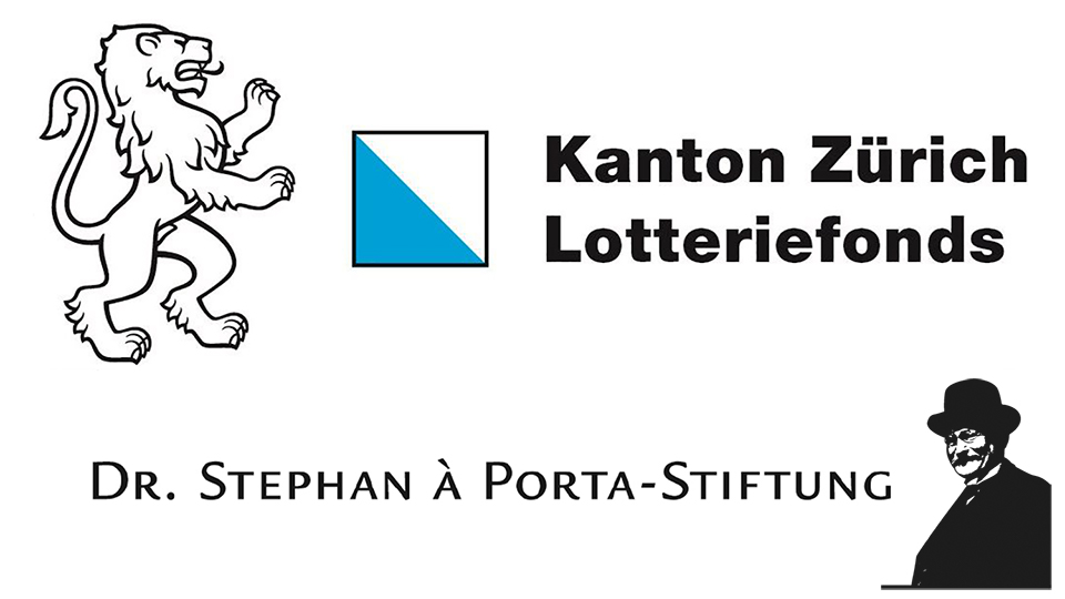 Logos Lotteriefonds des Kanton Zürich und Dr. Stephan à Porta-Stiftung